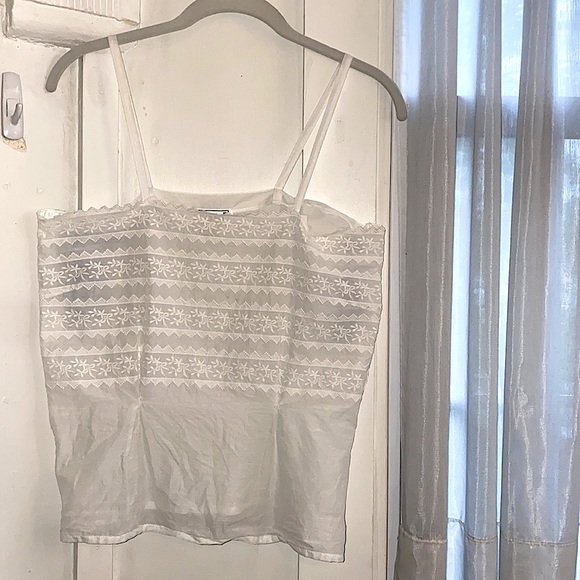 Laurèl Vintage Embroidered Cotton Tank Top Size S - Picture 6 of 10